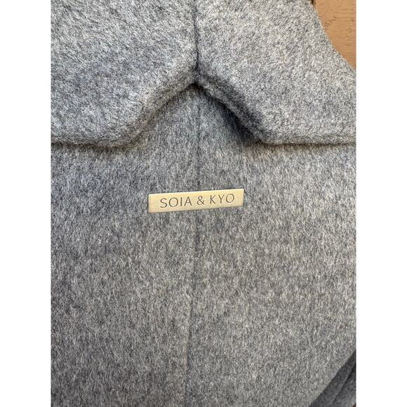 Soia & Kyo Grey Jemma Wool Blend Asymmetrical Side Pocket Car Coat - XS - Picture 13 of 16